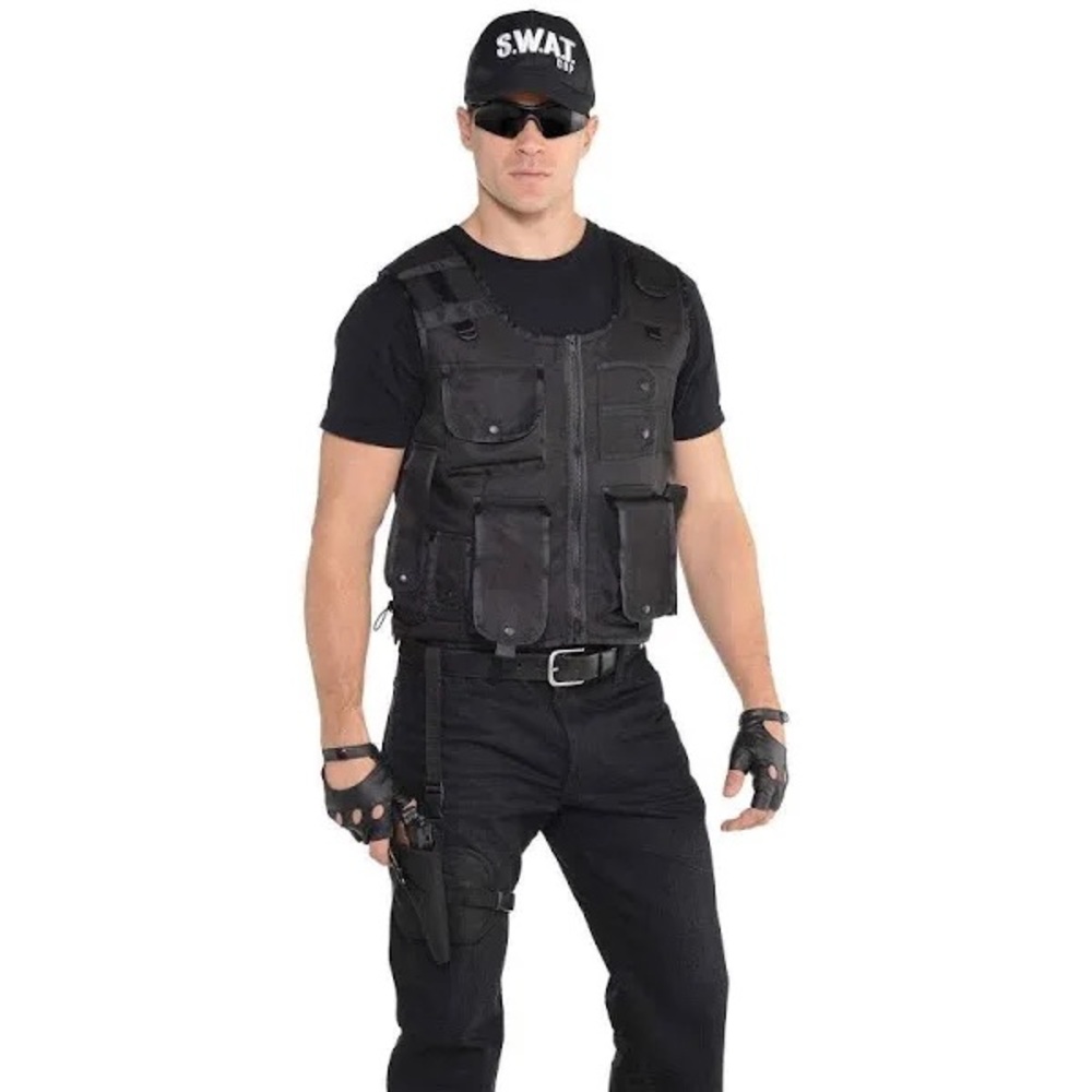 Black S.W.A.T. Vest Halloween costume accessory